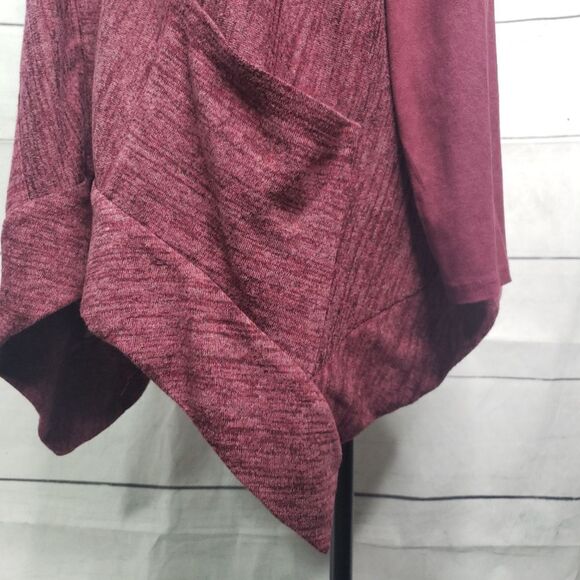 LOGO Lori Goldstein Knit Cardigan faux suede  S - Picture 5 of 8